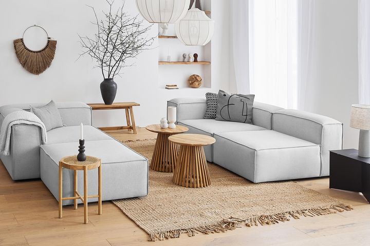 Frid Modulaire Hoekbank, Lichtblauw