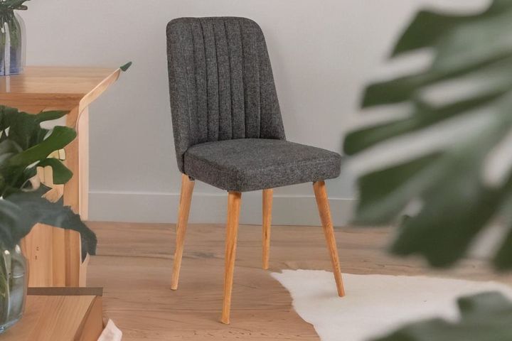 Vina Dining Chair, Anthracite & Oak