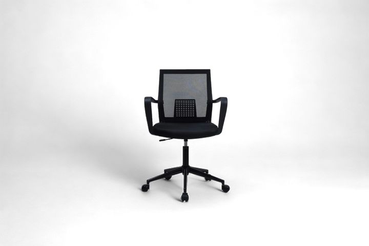 Mesh Bureaustoel met Metalen Poten, Zwart