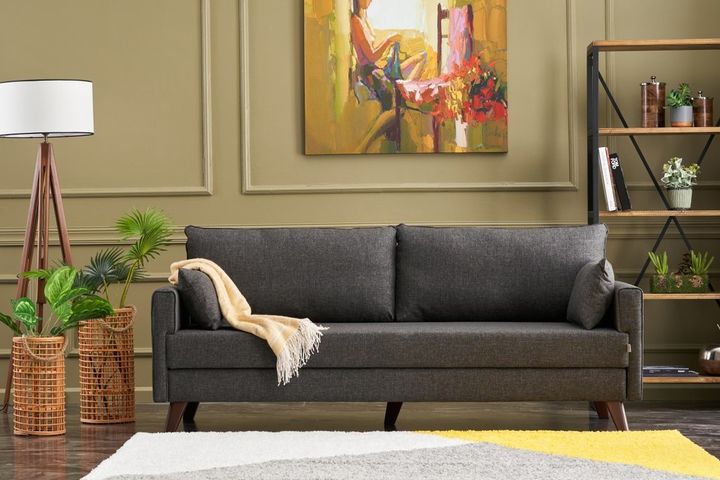 Bella Soft 3-Sitzer Sofa mit Schlaffunktion, Anthrazit