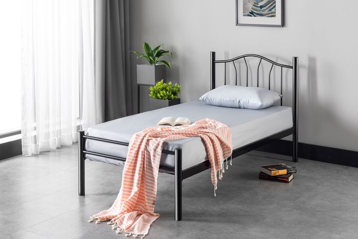 Capello Single Bed, 90 x 190 cm, Black