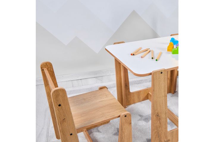 Zoey Children's Montessori 2 Chairs and Table Set, 2-4 Years
