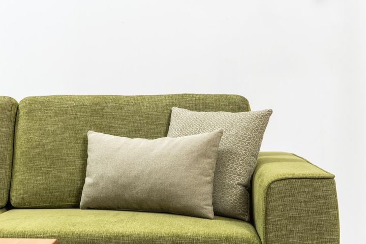 Merina 3-ZitsbankIn Linnen Stof Stof, Groene en Gele