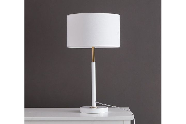 Modern Fabric Table Lamp, Black & White