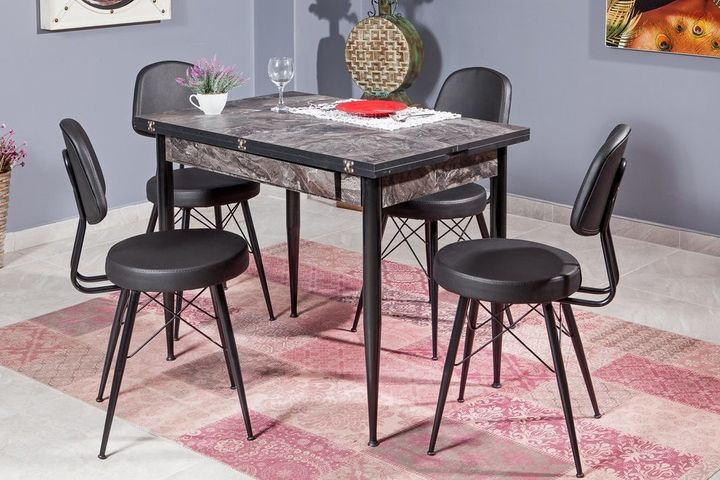 Adler Rechthoekige Tafel, 100x65 cm, Zwart