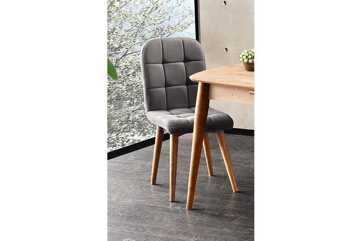 Etro Stoel, Grijs & Walnoot