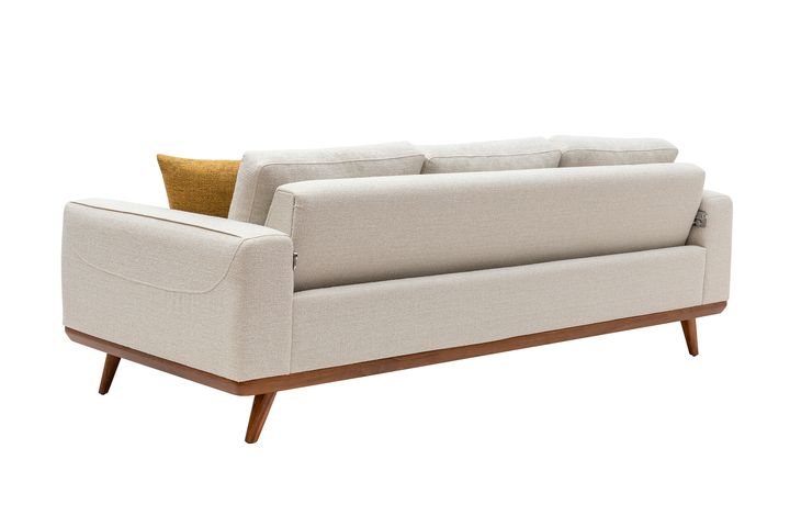 Natur 3-Zitsbank, Creme (Kleurkeuze Stof In Showroom)
