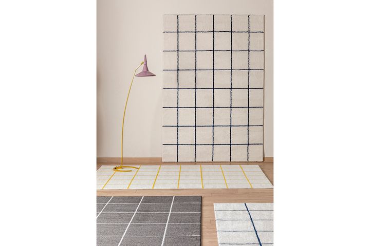 Emma Machinetapijt, 80x150 cm, Antraciet en Wit