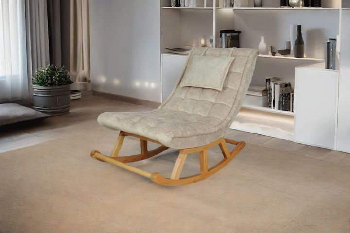 Asedia Maeve Schommelstoel, Creme & Natuurlijke Kleur