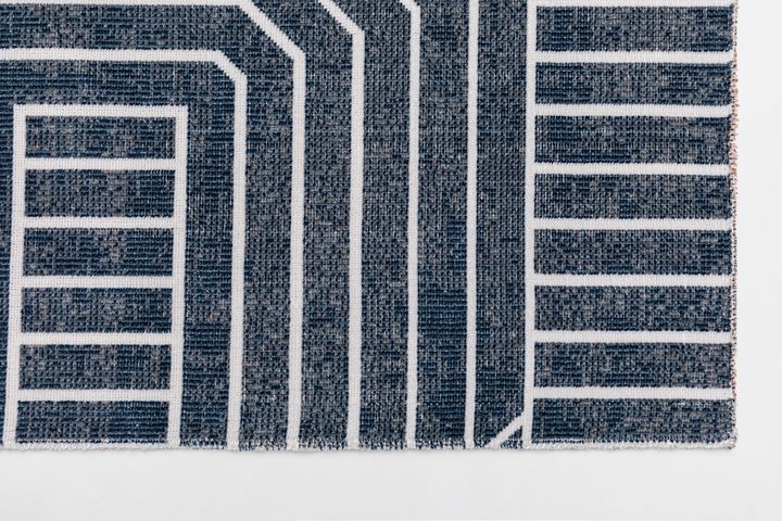 Natsu Machinetapijt, 80x150 cm, Blauw