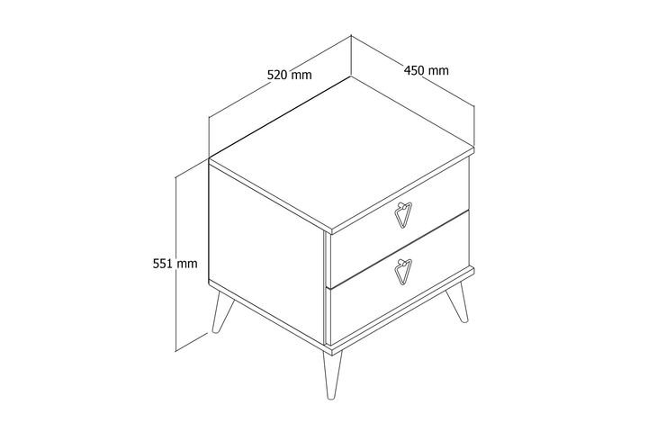 Mezza Bedside Table, Walnut
