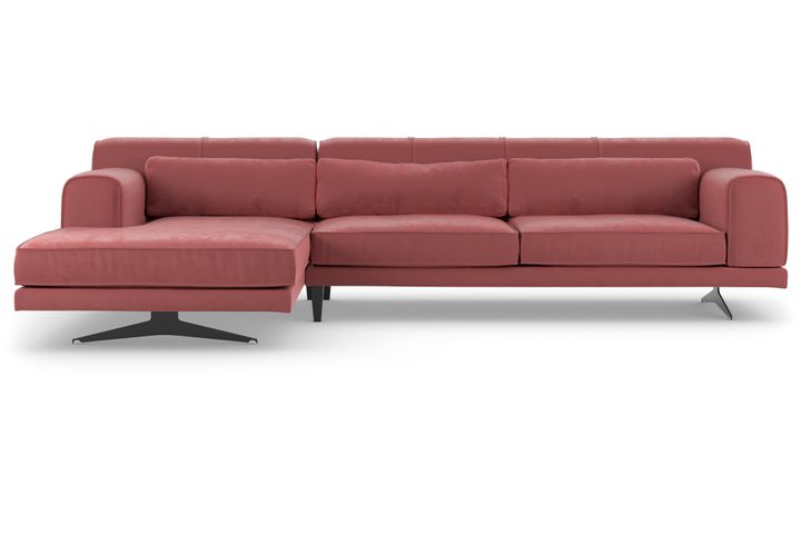 Jivago Corner Sofa Left Chaise, Dusty Pink