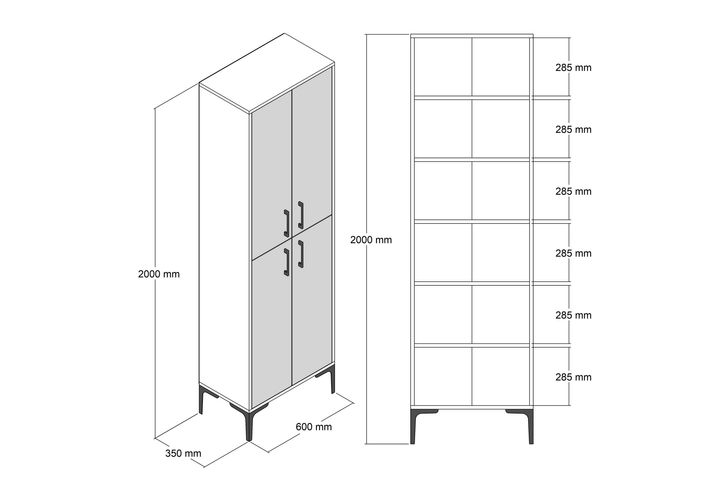 Berlin Shoe Cabinet, Walnut & Anthracite