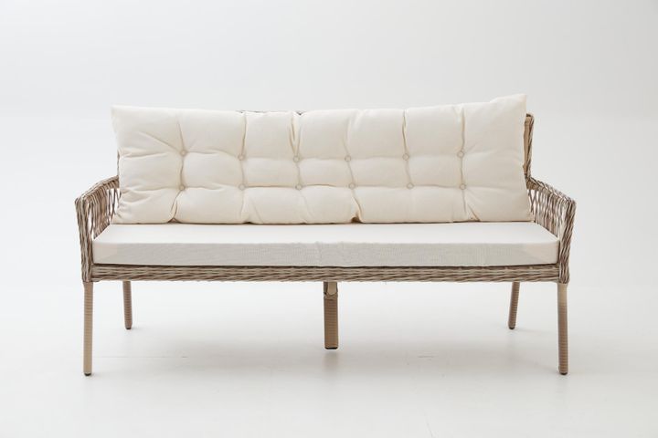 Pirus Rattan 3+1+1 Tuinloungeset, Beige