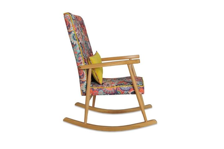 Asedia Trend Retro Schommelstoel, Kleurrijk & Natuurlijke Kleur