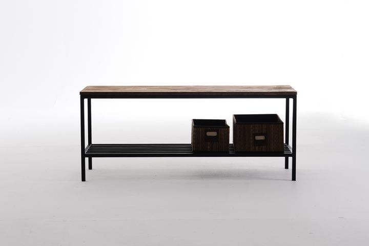 Charles Wooden Bench, Walnut