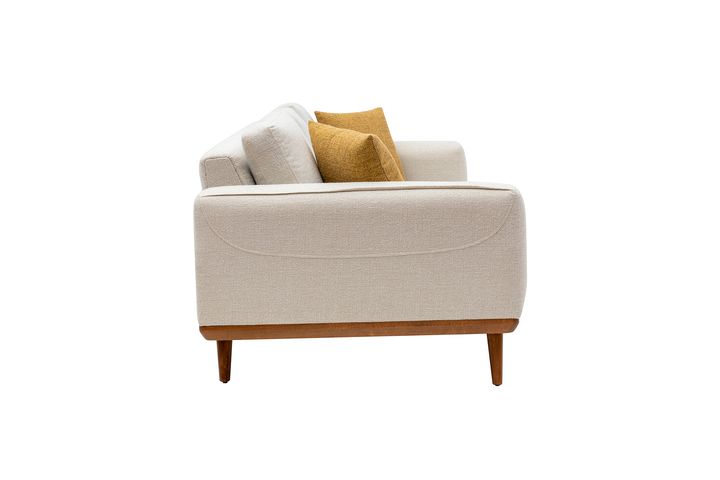 Natur 3-Zitsbank, Creme (Kleurkeuze Stof In Showroom)