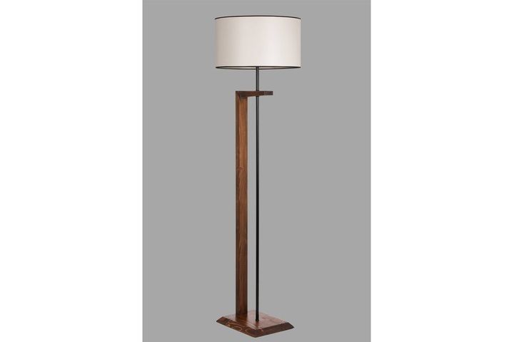 Geweldige Gable Houten Vloerlamp, Creme