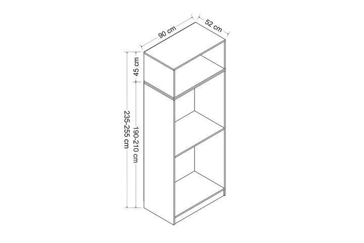 Medway Tideway Kledingkast met 4 Deuren en Bovenkast, Antraciet en Walnoot