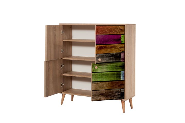 Multikabin Kleurenkast Met Houten Poot