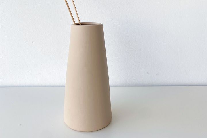 Conical Keramiek Vaas, Beige