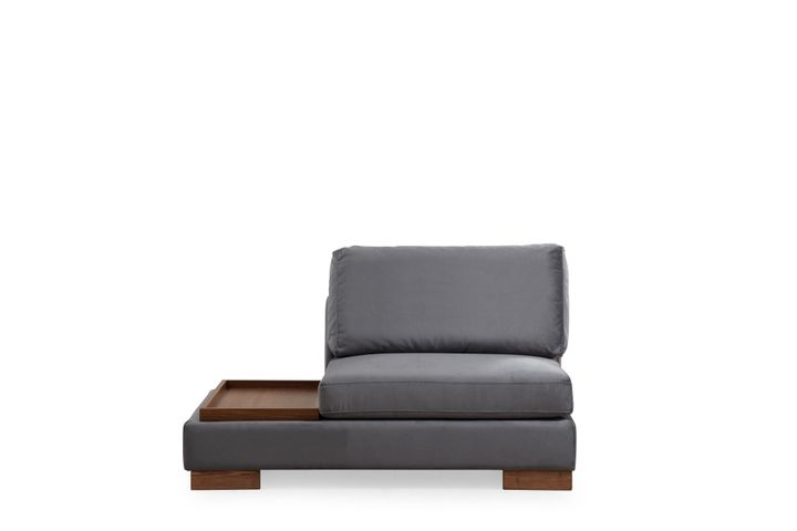 Tulip Modulaire Hoek, enkele Module met Linker Tafel, Grijs