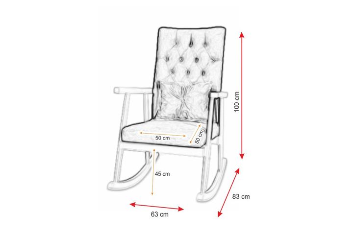 Asedia Trend Authentieke Schommelstoel, Wit