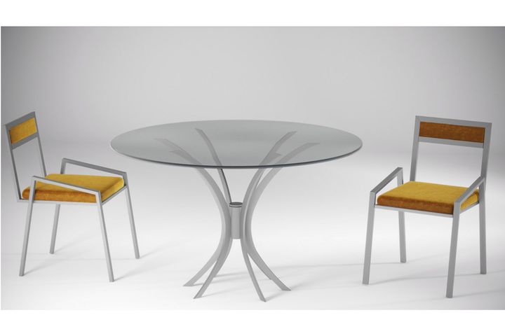 Leon Ronde Metalen Eettafel, Zilver