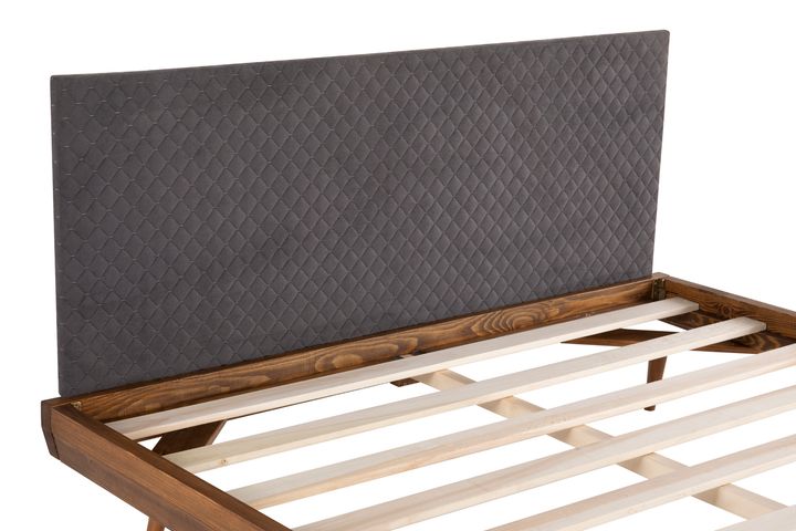 Tmavě hnědá dřevěná postel LUNA Masis, 90X190