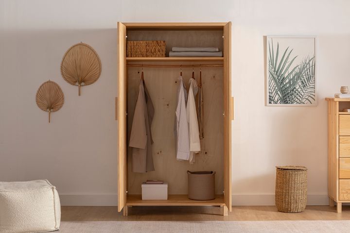 Ranch Houten Kledingkast met 2 Deuren