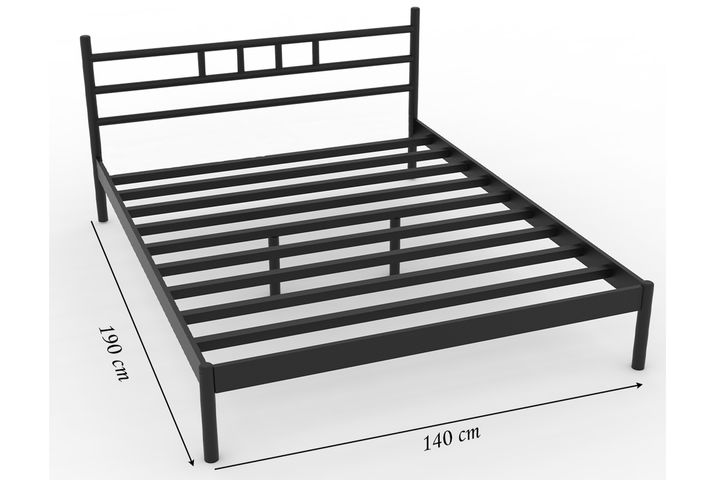 Diego Bedframe, 140x190 cm, Zwart