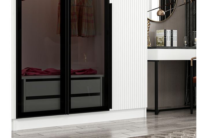 Tideway Lucretia Kledingkast met 5 Deuren, Wit