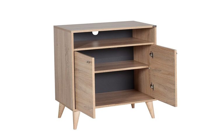 London Hallway Storage Cabinet, Light Wood