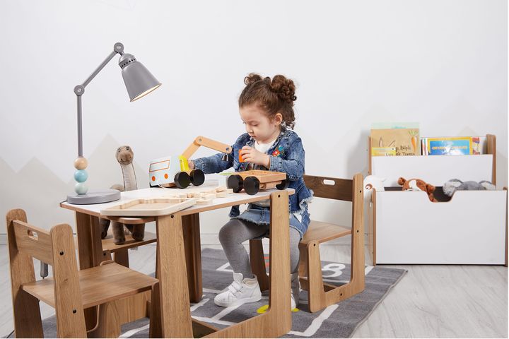 Zoey Children's Montessori 2 Chairs and Table Set, 2-4 Years