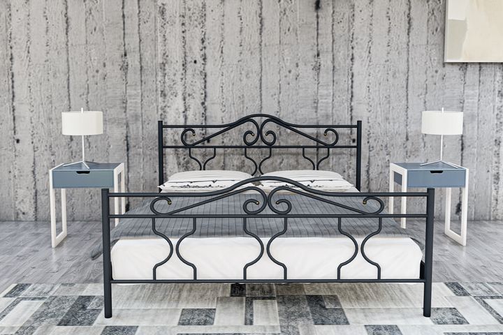 Gold Metalen Bedframe, 160x200 cm, Zwart