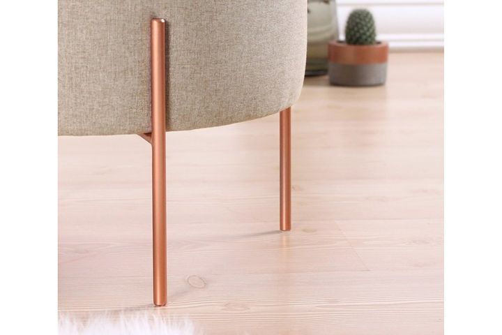 Copper Ronde Poef, Bruin
