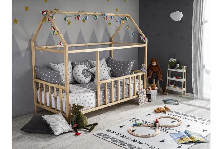 Lovely Children's Montessori Bed Frame, Light Wood