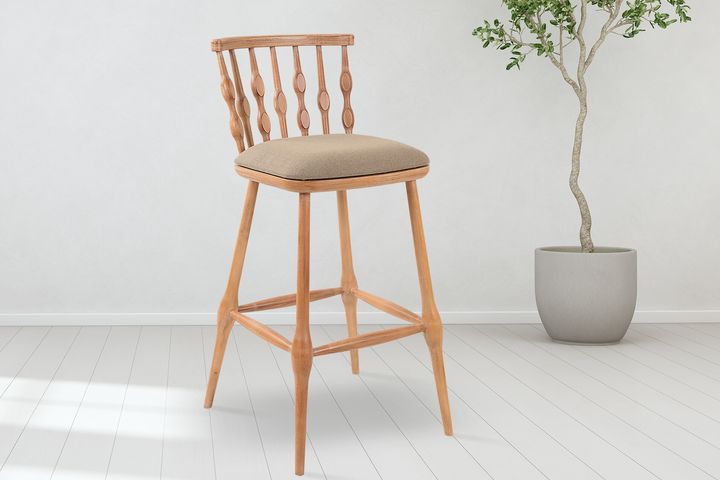 Drop Bar Stool, Light Wood
