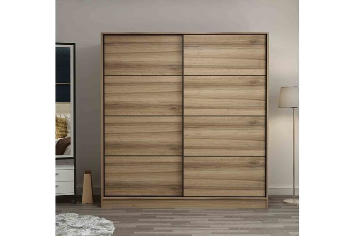 Medway Kledingkast met Schuifdeuren, 180 cm, Walnoot