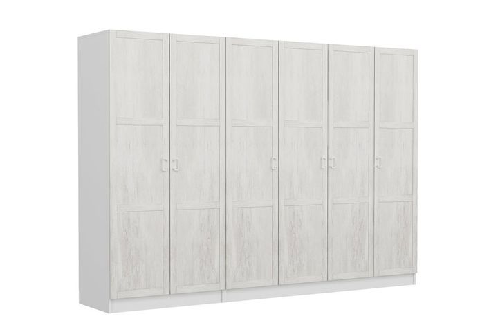 Medway Country Kledingkast met 6 Deuren en 2 Lades, Wit