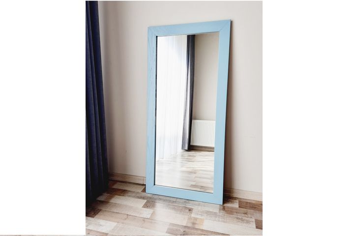 Wood Rechthoekige Staande Spiegel, 140x60 cm, Groen