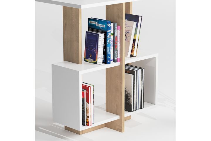 Lagomood Side Desk, White & Oak