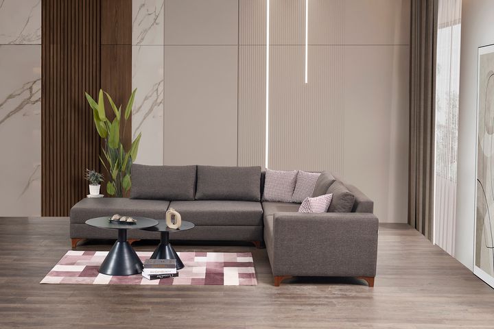 Masse Hoekbank Links, Bruin