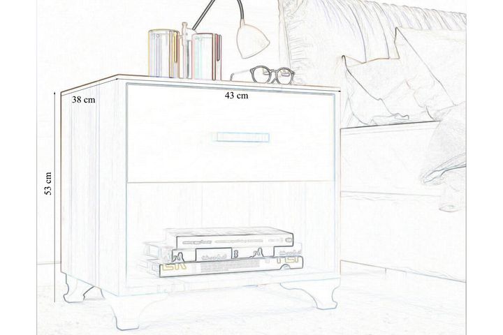 Metalia Nachtkastje, Wit