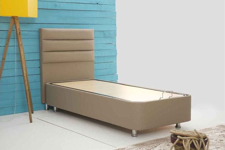 Wien Boxspringbed met Hoofdbord, 90x190 cm, Beige