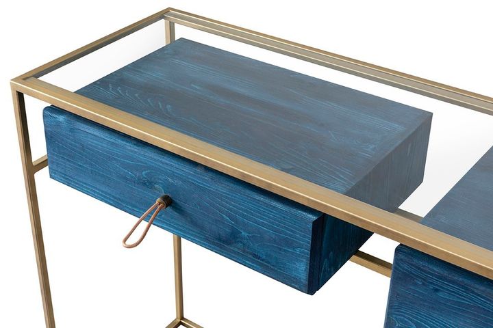 Wychwood Consoletafel met Lades, Blauw