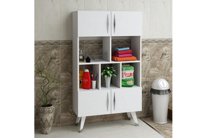Castor Bathroom Cabinet, White