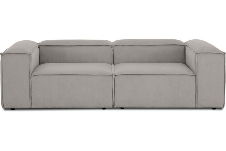 Frid Ruffelfluwelen 2-Zitsbank, Grijs