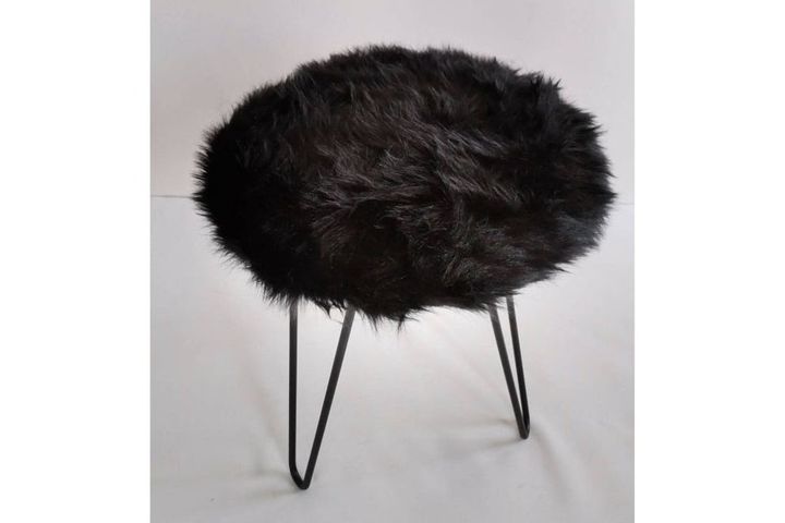 Impala Pluche Poef, Zwart