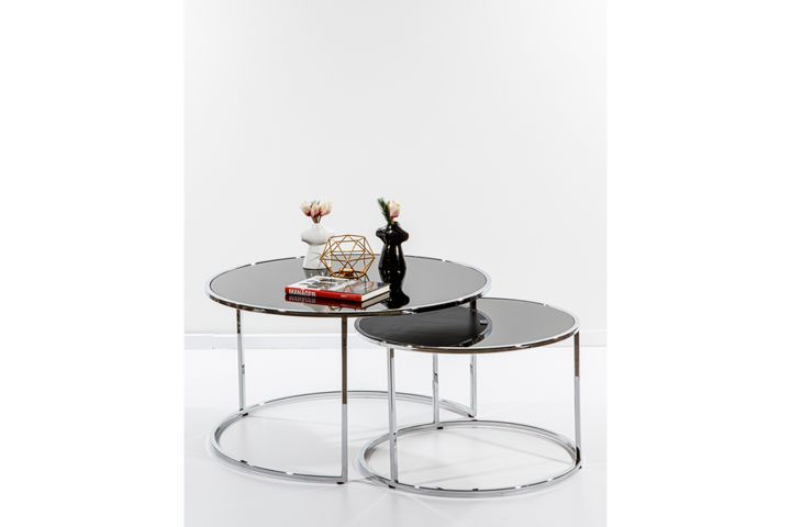 Circles Salontafel, Chroom en Zwart